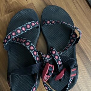 Chaco Women's Black and Red Sandals